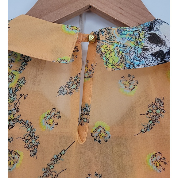 Fire Los Angeles Skull Floral Dress Fiary Goth Indie Alt Twee Indie‎ Size S - Picture 3 of 11